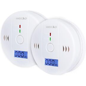 Carbon Monoxide Detectors, 2pcs CO Alarm Detector, Carbon Monoxide Alarm with LCD Digital Display (Batteries NOT Included)