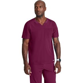 باركو One Velocity Scrub Top للرجال - قميص طبي برقبة على شكل حرف V، قماش صديق للبيئة، قميص مقشر للرجال قابل للتمدد في 4 اتجاهات