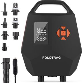 Paddle Board Pump, Sup Pump Electric Portable with Auto-Off/Deflation, Dual Stage 12V DC Car Connector Air Pump for Inflatables, Kayak and Air Mattress