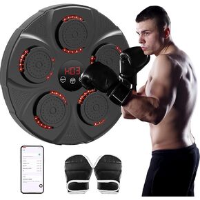 2024 Upgrade Intelligent Music Boxing Machine，Electronic Boxing Machine with Boxing Glove，Bluetooth Boxing Machine with Smart Display Scree