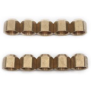 LTWFITTING Brass 3/8" OD Flare Cap, Brass Flare Tube Fitting(Pack of 10)