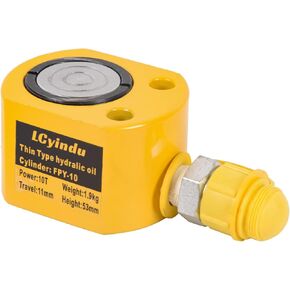 5T Low Profile Stroke Hydraulic Ram Cylinder Jack 0.28" Stroke FPY-5 Single-Action Lifting Cylinder Jack Mini Protable Porta Power Ram for Machinery and Industry