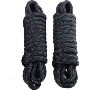 Amarine Made Double Braided Nylon Dock Lines 7700 lbs Breaking Strength (L:25 ft. D:5/8 inch Eyelet: 15 inch) 2 Pack of Marine Mooring Rope Boat Dock Lines Working Load Limit:1540 lbs