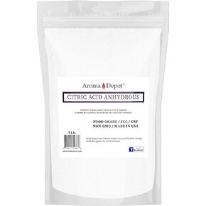 Aroma Depot Citric Acid Powder 1 lb. / 16 oz. ANHYDROUS I Fine Granules I 100% Natural I Food Grade Lemon Salt I Flavoring Agent I Non-GMO I FCC/USP I Grade A I