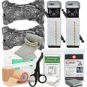 حزمة إعادة ملء الصدمة والتحكم في النزيف حزمة Fet Med Pack | تي كيو-12 | ضمادة | أربطة لاصقة | تضميد الجروح | بطانية الطوارئ للتخييم والتنزه (مجموعة عاصبة) in Kuwait