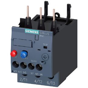 Siemens SIRIUS 3RU21264CB0 Thermal Overload Relay, 17 to 22A Range, Size S0, Trip Class 10, Manual/Automatic Reset, Contactor Mounting, Screw Terminal