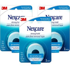 Nexcare™ Strong Hold Pain-Free Removal Tape SST1CA3PK-SIOC, 1 in x 4 yd (25.4 mm x 3.65 m)