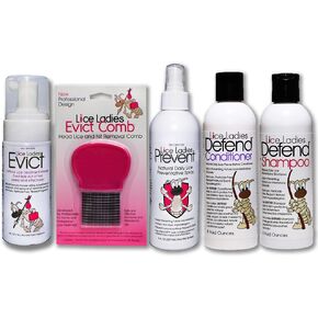 Lice Treatment Pro Master Pack / 5 Product Combo/EVICT Lice Comb, EVICT, Prevent, Defend Lice Shampoo, Defend Conditioner/All-Natural, Non-Toxic, Fast Acting Lice Treatment / 5 Pack