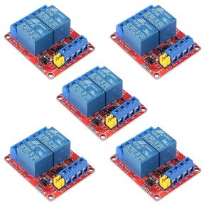 5PCS DC 12V 2 Channel Relay Module with Isolated Optocoupler Supports High and Low Level H/L Level Trigger Module Triggered