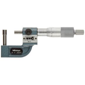 Mitutoyo 295-314 Tube Micrometer, Mechanical Counter Model, Ratchet Stop, 0-1" Range, 0.0001" Graduation, +/-0.00015" Accuracy, 8.2mm Dia. Cylindrical Tip