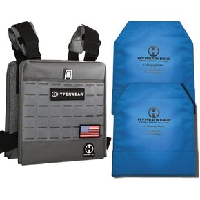 HYPERWEAR TAC HYPER VEST Weighted Vest Made in USA Weights Included, Flexible Weight Vest Plates Adjustable Weight Vest, Strength Training, Rucking (18lb/22lb/43lb)