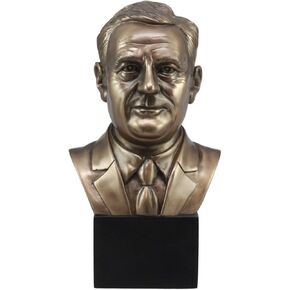 Ebros USA President Theodore Franklin Roosevelt Portrait Bust On Base Stand Statue 9.25" Tall First Modern President of The United States of America Historical Office Library Accent Figurine
