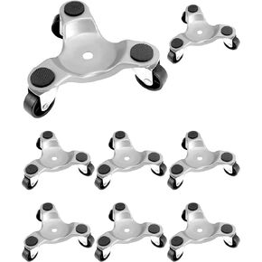 QWORK 8 pcs 6" Steel Tri-Dolly, 200 lbs Load Capacity, Great for Moving Furniture & Appliances, Durable and Easy to Use