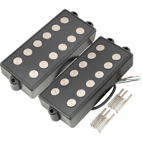 Artec MMC6 السيراميك المغناطيس الصابون نمط باس بيك اب الرقبة جسر التقاط مجموعة 14.6K ل6 سلسلة MusicMan نمط باس، أسود