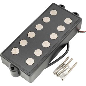 Artec MMC6 Ceramic Magnet Soapbar Style Bass Pickup Neck Bridge Pickups Set 14.6K for 6-String MusicMan Style Bass, Black