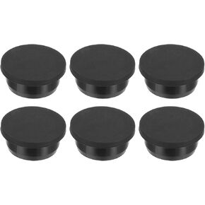 PATIKIL 19.5mm Diameter Rubber Hole Plugs, 6 Pcs Silicone Rubber Round Hole Stoppers for 19mm Hole, Black