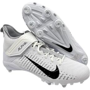 Nike Alpha Menace Pro 2 D White-Black CK4277-100 Men's Detachable Football Cleats 12 US
