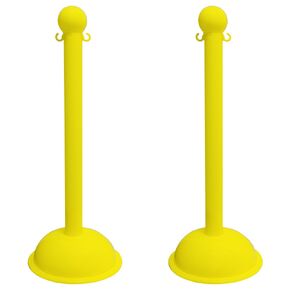 Mr. Chain Heavy-Duty Stanchion, Yellow, 41-Inch Height, 3-Inch Diameter Pole, Pack of 2 (99902-2)