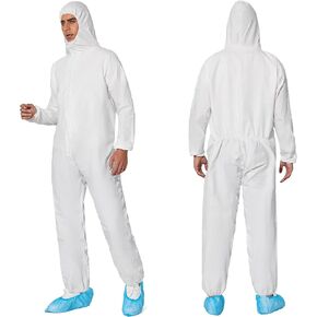 L-1PC|Hazmat Suits Disposable|Protective Suits|Disposable Protective Coverall|PPSB & PE Material|Work clothing for Keep full body clean