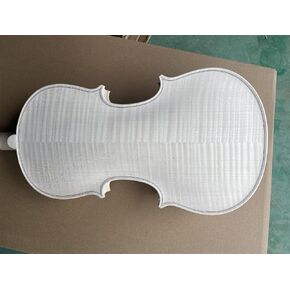 4/4 Professional White Violin Flame Maple Back Spruce Top Handmade Unfinished Luthier DIY Violin (5 String violin 4/4 include all the Violin Parts)