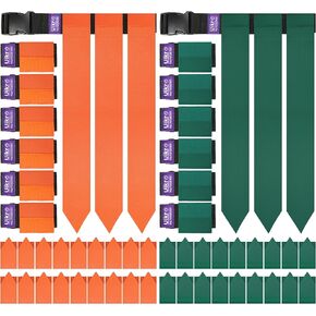 Flag Football Belts, 14 Player Flag Football Flags Set for Adult Youth Kids Sports Training Games (Green & Orange)
