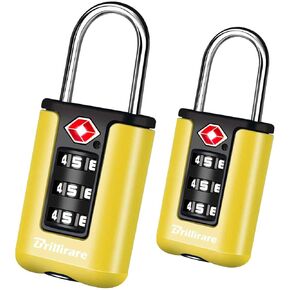 2 Pack TSA Approved Luggage Locks, Combination Travel Padlock, 3-digit Waterproof Lock, TSA Accepted Outdoor Keyless Resettable Lock for Lockers, Bags, Backpack, Gym, Gate-Blue