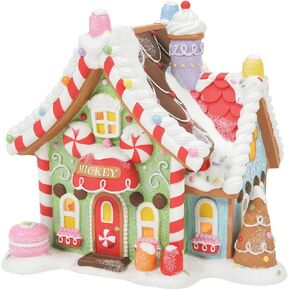 Department 56 Disney Village Mickey Mouse Peppermint Villa Lit Building, 6.3 Inch, Multicolor