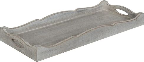 Kate and Laurel Astral Decorative Wood Tray, 10x24, Gray in Saudi Arabia