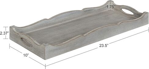 Kate and Laurel Astral Decorative Wood Tray, 10x24, Gray in Saudi Arabia