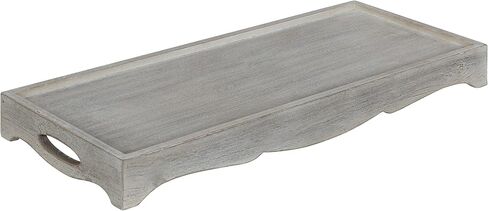 Kate and Laurel Astral Decorative Wood Tray, 10x24, Gray in Saudi Arabia
