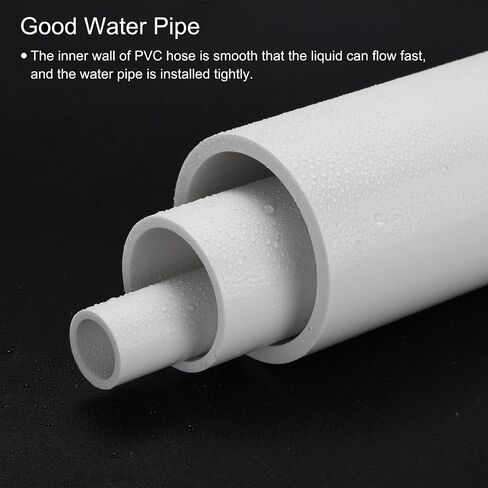 MECCANIXITY 2 Inch PVC Rigid Tube Round Pipe Tubing Hardware Tubing 45.2mm ID 50mm OD 330mm/13" White for Drainage Water Pipe in Kuwait