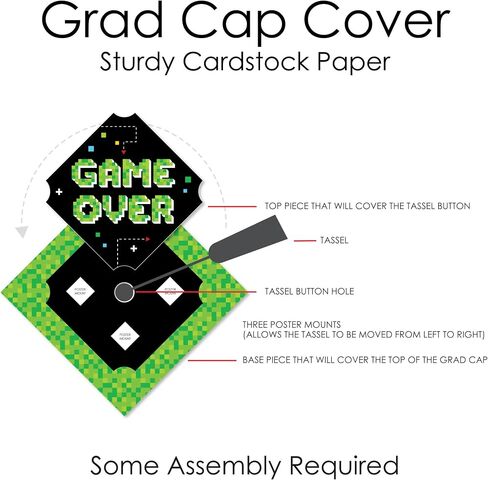 Big Dot of Happiness Grad Baseball - 2024 Graduation Cap Decorations Kit - Grad Cap Cover in Saudi Arabia