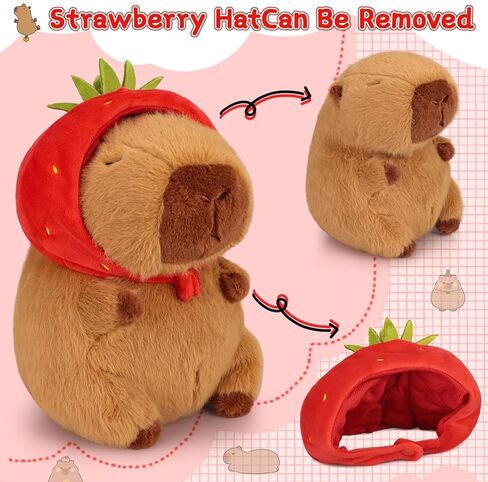 Emoin Capybara Plush Toys Kawaii Capybara Plushies with Turtle Backpack Soft Brown Capybara Stuffed Animals Capybara Gifts Doll Pillow for Baby Boys Girls Toys - 9Inch in Saudi Arabia