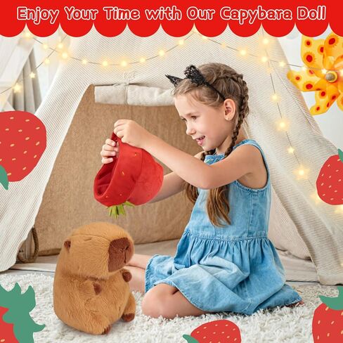 Emoin Capybara Plush Toys Kawaii Capybara Plushies with Turtle Backpack Soft Brown Capybara Stuffed Animals Capybara Gifts Doll Pillow for Baby Boys Girls Toys - 9Inch in Saudi Arabia