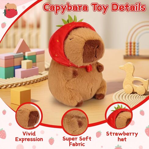 Emoin Capybara Plush Toys Kawaii Capybara Plushies with Turtle Backpack Soft Brown Capybara Stuffed Animals Capybara Gifts Doll Pillow for Baby Boys Girls Toys - 9Inch in Saudi Arabia