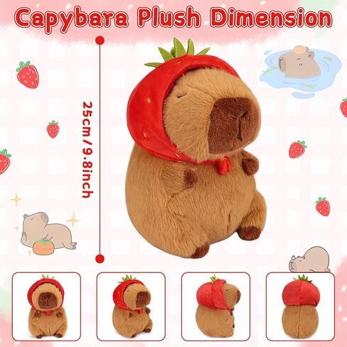Emoin Capybara Plush Toys Kawaii Capybara Plushies with Turtle Backpack Soft Brown Capybara Stuffed Animals Capybara Gifts Doll Pillow for Baby Boys Girls Toys - 9Inch in Saudi Arabia