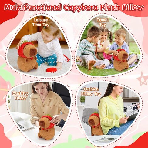 Emoin Capybara Plush Toys Kawaii Capybara Plushies with Turtle Backpack Soft Brown Capybara Stuffed Animals Capybara Gifts Doll Pillow for Baby Boys Girls Toys - 9Inch in Saudi Arabia