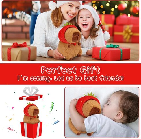 Emoin Capybara Plush Toys Kawaii Capybara Plushies with Turtle Backpack Soft Brown Capybara Stuffed Animals Capybara Gifts Doll Pillow for Baby Boys Girls Toys - 9Inch in Saudi Arabia