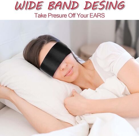 Jeffdad 2 Pcs Satin Eye Mask, Silk Blind Folds for Adult Play, Comfortable Eye Mask Blindfold for Women Men, Blindfold and Hand Ties for Bedroom (Black and Pink) in Saudi Arabia