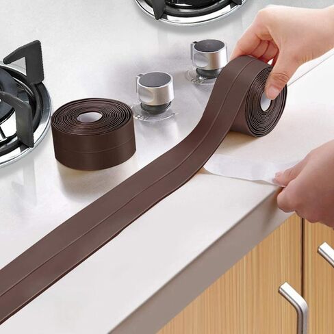 Caulk Tape, Self Adhesive Kitchen Sealant Strip Bathtub Shower Tile Wall Sticker Sealing Sealer Waterproof Bathroom Toilet Caulking Roll Countertop Sink Floor Wall Corner Edge Protector Washbasin in Saudi Arabia