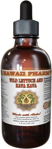 Hawaii Pharm 2-in-1! Wild Lettuce & Kava Kava Glycerite, Organic Wild Lettuce (Lactuca Virosa) & Kava Kava (Piper Methysticum) Alcohol-Free Liquid Extract, Trusted Brand, 2 oz in Saudi Arabia