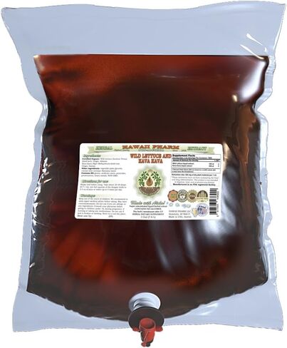 Hawaii Pharm 2-in-1! Wild Lettuce & Kava Kava Glycerite, Organic Wild Lettuce (Lactuca Virosa) & Kava Kava (Piper Methysticum) Alcohol-Free Liquid Extract, Trusted Brand, 2 oz in Saudi Arabia