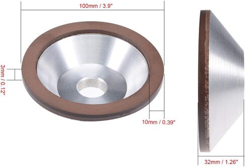uxcell 100x32x20x10x3mm Resin Bond Cup Diamond Grinding Wheel 400 Grit for Carbide Metal in Saudi Arabia