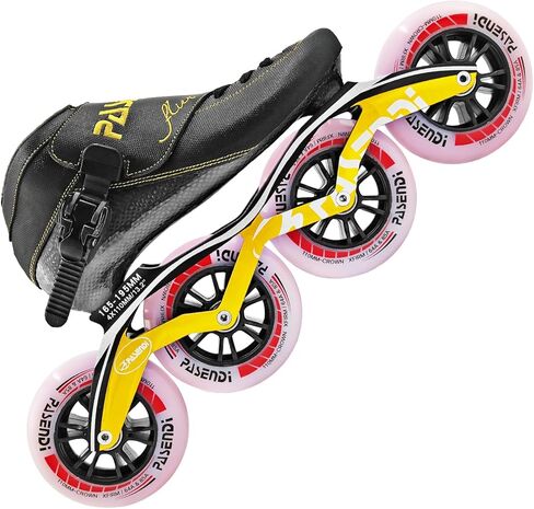 Professional Carbon Fiber Inline Speed Skates Adult for Women and Mens, Outdoor Fitness Skating Roller Skates,Dual Hardness Wheels, 4X110 Wheels Single Row Racing Skates, Blue Black in Kuwait