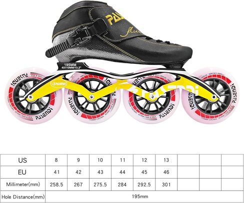 Professional Carbon Fiber Inline Speed Skates Adult for Women and Mens, Outdoor Fitness Skating Roller Skates,Dual Hardness Wheels, 4X110 Wheels Single Row Racing Skates, Blue Black in Kuwait