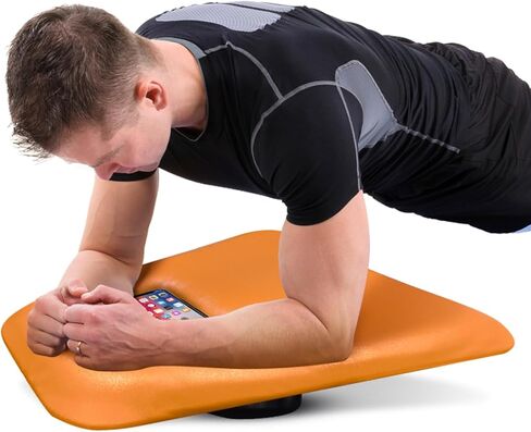 Core Trainer Plank Board - Multifunctional Orange Leather Fitness Board with free iOS/Android App for Full Body Fitness while Playing Games，Watching Videos in Kuwait