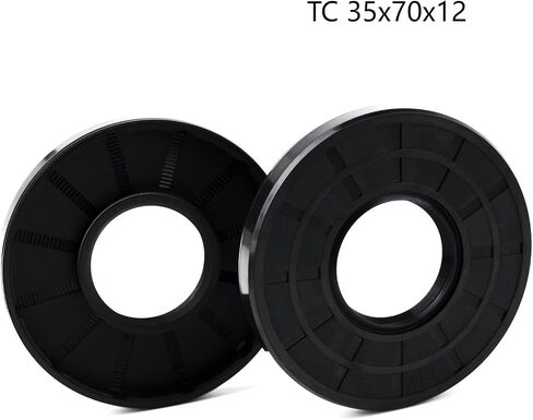 XiKe 2PCS Oil Seal, Lip Seals, TC 35mm x 70mm x 10mm, Nitrile Rubber Double Lip Spring-Loaded Oil Shaft Seal, Designed for Bearing Shaft, Black in Saudi Arabia