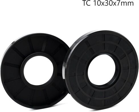 XiKe ختم عمود الزيت، أختام الشفاه، TC 12x30x7 مم غطاء مطاطي النتريل شفة مزدوجة مع زنبرك، أختام زيت لأعمدة التحمل، أعمدة دوارة، إلخ، عبوة سوداء من 2 in Saudi Arabia
