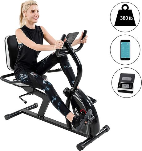 VANSWE Recumbent Exercise Bike for Adults Seniors - Recumbent Bikes for Home with Magnetic Resistance, Bluetooth and App Connectivity, Pulse Sensor in Saudi Arabia