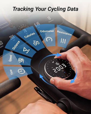 دراجة ركوب الدراجات الداخلية من ميراتش، دراجة تمرين للمنزل مع مقاومة مغناطيسية/تلقائية، دراجة ثابتة بلوتوث مع تتبع بيانات التطبيق، وحامل آيباد in Kuwait